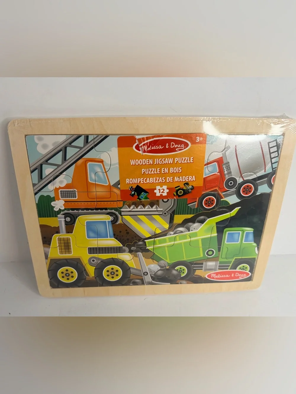 Melissa & Doug Wooden Jigsaw Puzzle Lot of 2 Construction Site & On The Go